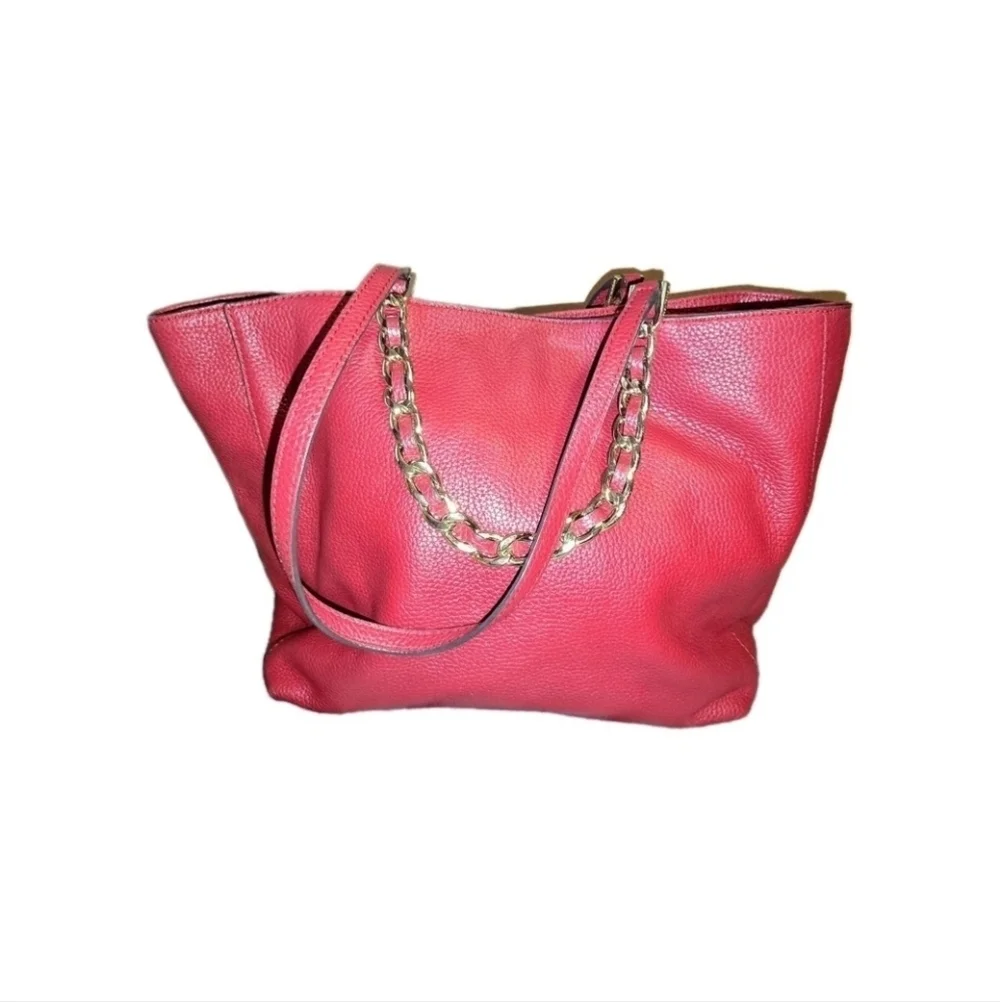 Michael Kors Red Leather Tote Bag - Very Good Condition
